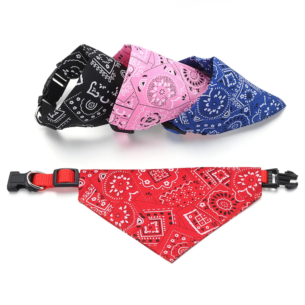 Bandana Triangular Lavável para Pets – Lenço de Pescoço Ajustável para Cães e Gatos