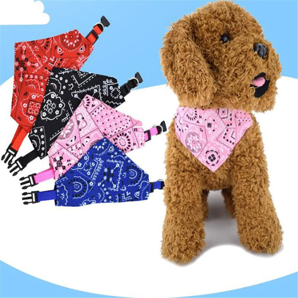 Bandana Triangular Lavável para Pets – Lenço de Pescoço Ajustável para Cães e Gatos