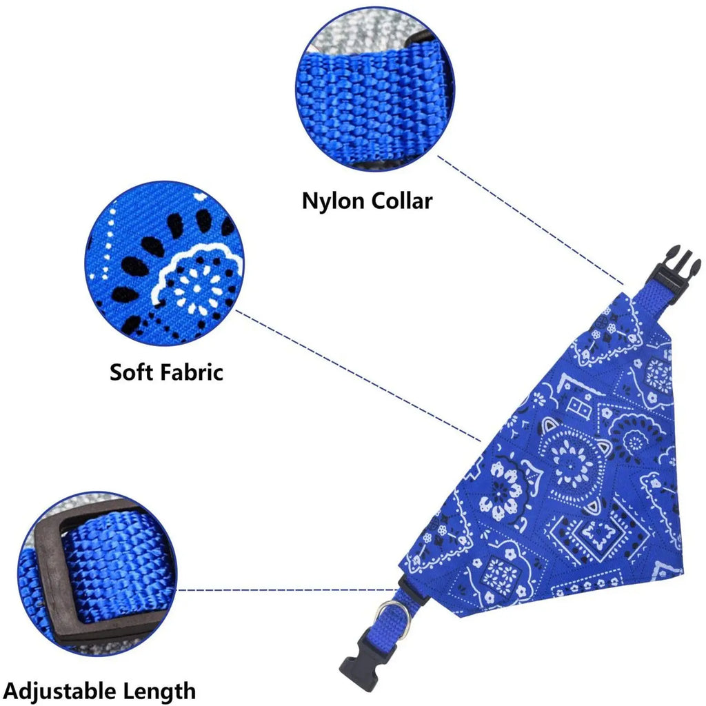 Bandana Triangular Lavável para Pets – Lenço de Pescoço Ajustável para Cães e Gatos