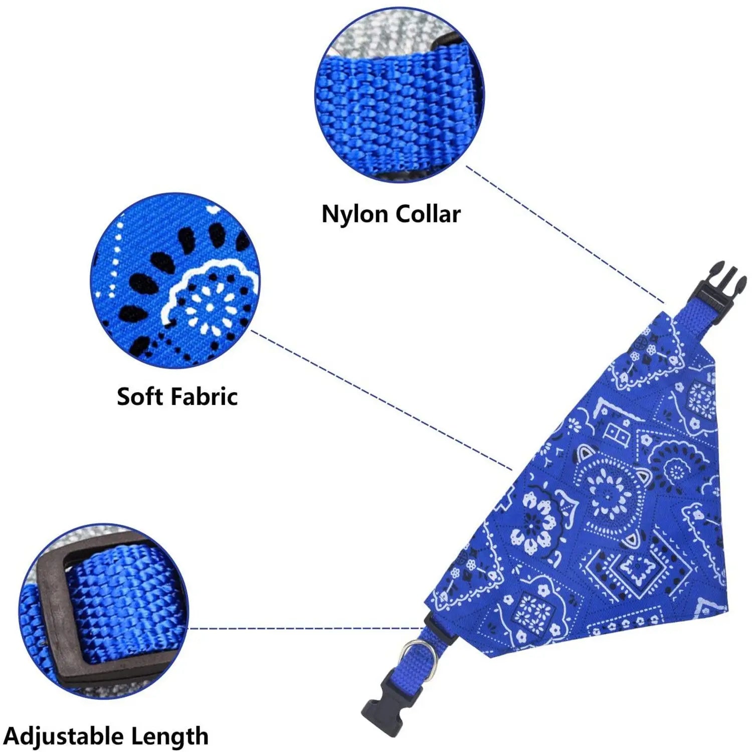 Bandana Triangular Lavável para Pets – Lenço de Pescoço Ajustável para Cães e Gatos