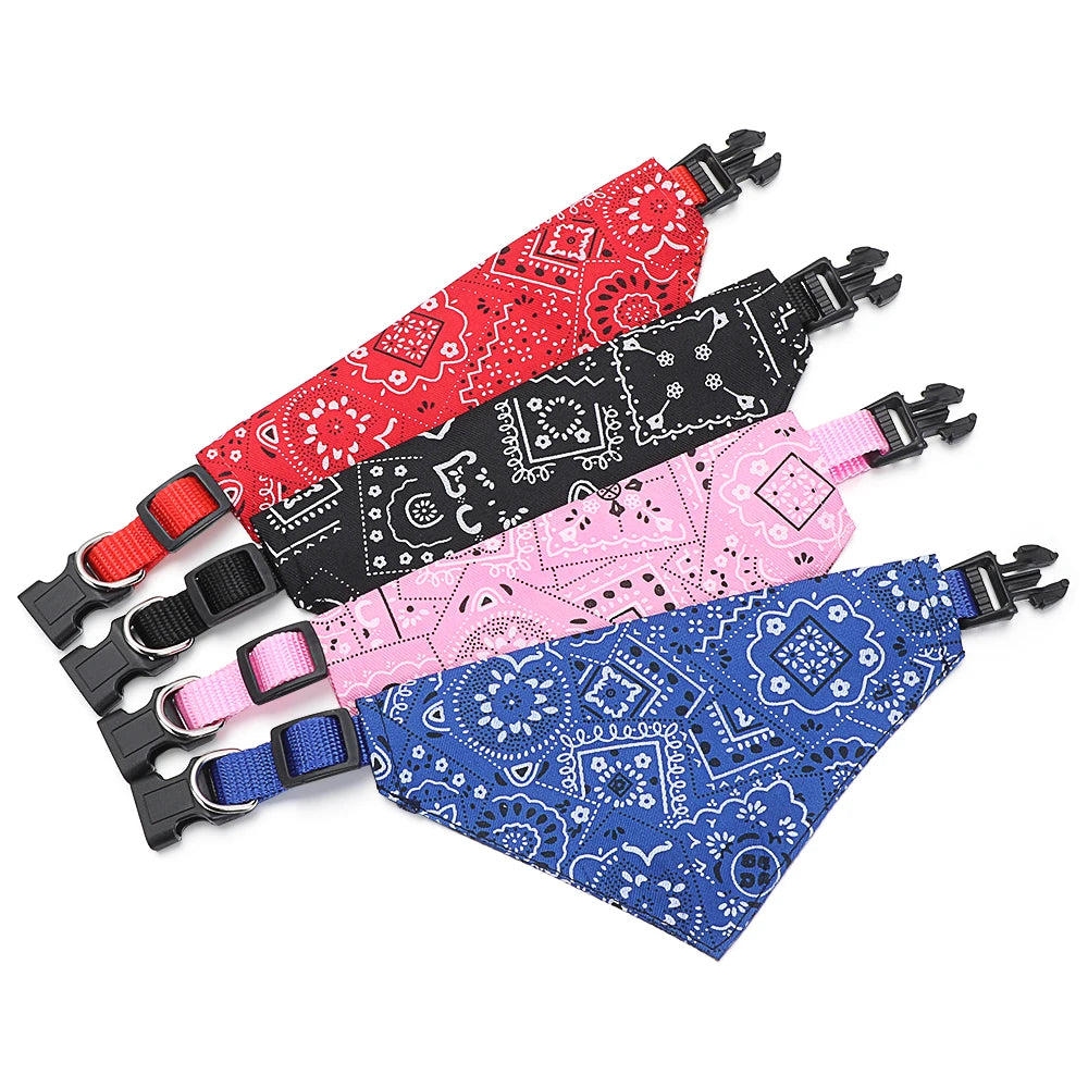 Bandana Triangular Lavável para Pets – Lenço de Pescoço Ajustável para Cães e Gatos