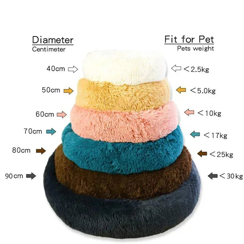 Cama Rosquinha Pelúcia Antiansiosa para Pets – Ultra Macia e Lavável (Inverno)