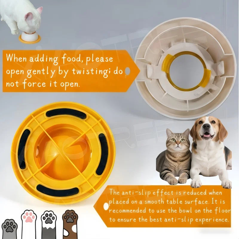 Tigela Slow Feeder para Cães e Gatos – Alimentação Lenta Antiderrapante com Catnip