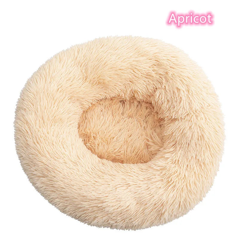 Cama Rosquinha Pelúcia Antiansiosa para Pets – Ultra Macia e Lavável (Inverno)