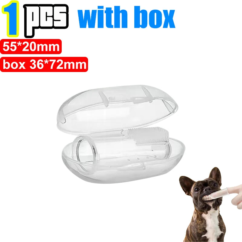 Kit Dedal Escova Dental de Silicone para Pets – Higiene Bucal para Cães e Gatos em Casa
