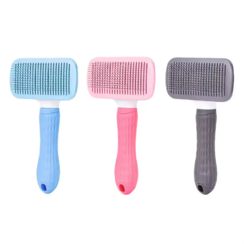 Escova Pente com Autolimpeza para Cães e Gatos – Remove Pelos com Massagem
