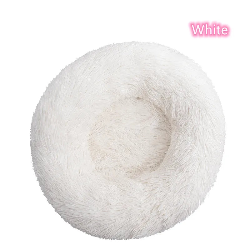 Cama Rosquinha Pelúcia Antiansiosa para Pets – Ultra Macia e Lavável (Inverno)