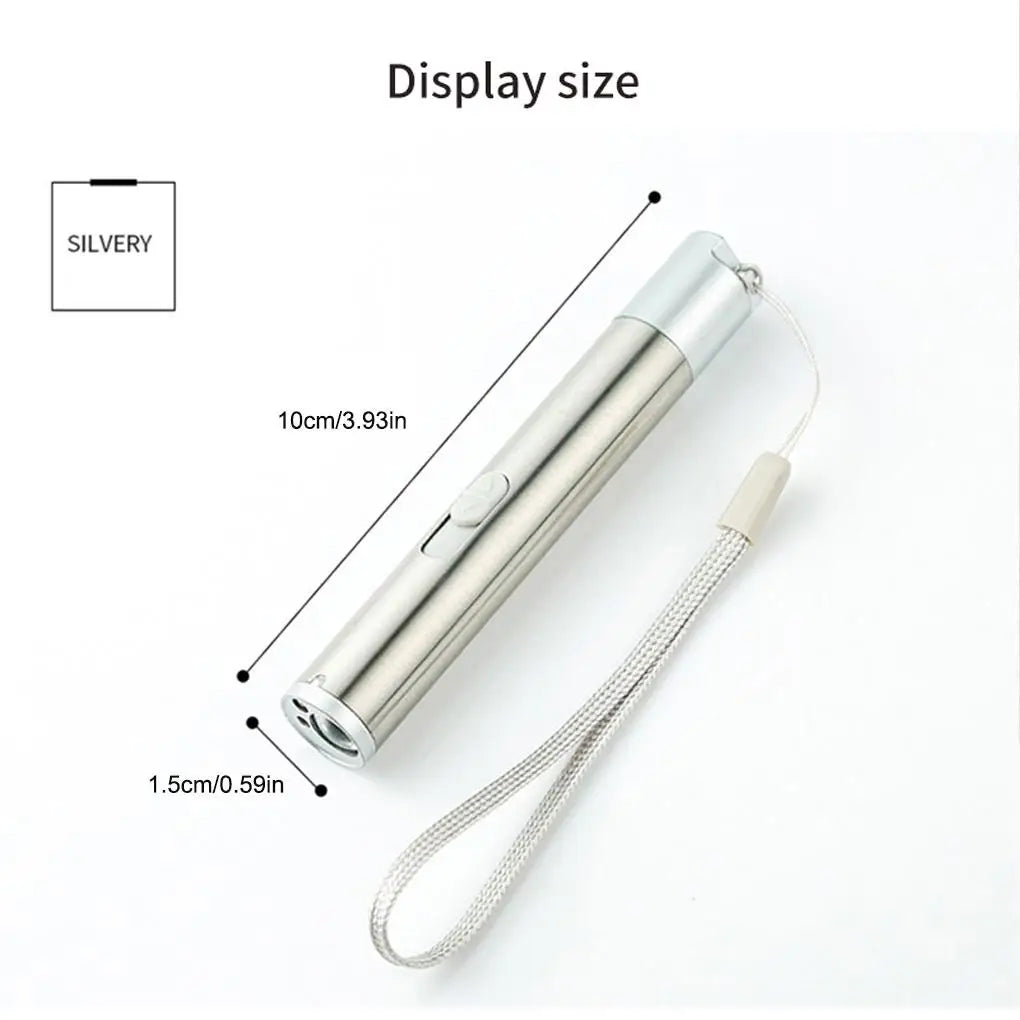 Caneta Laser 3 em 1 Recarregável via USB para Pets – Laser, Lanterna e UV