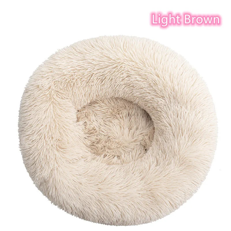 Cama Rosquinha Pelúcia Antiansiosa para Pets – Ultra Macia e Lavável (Inverno)