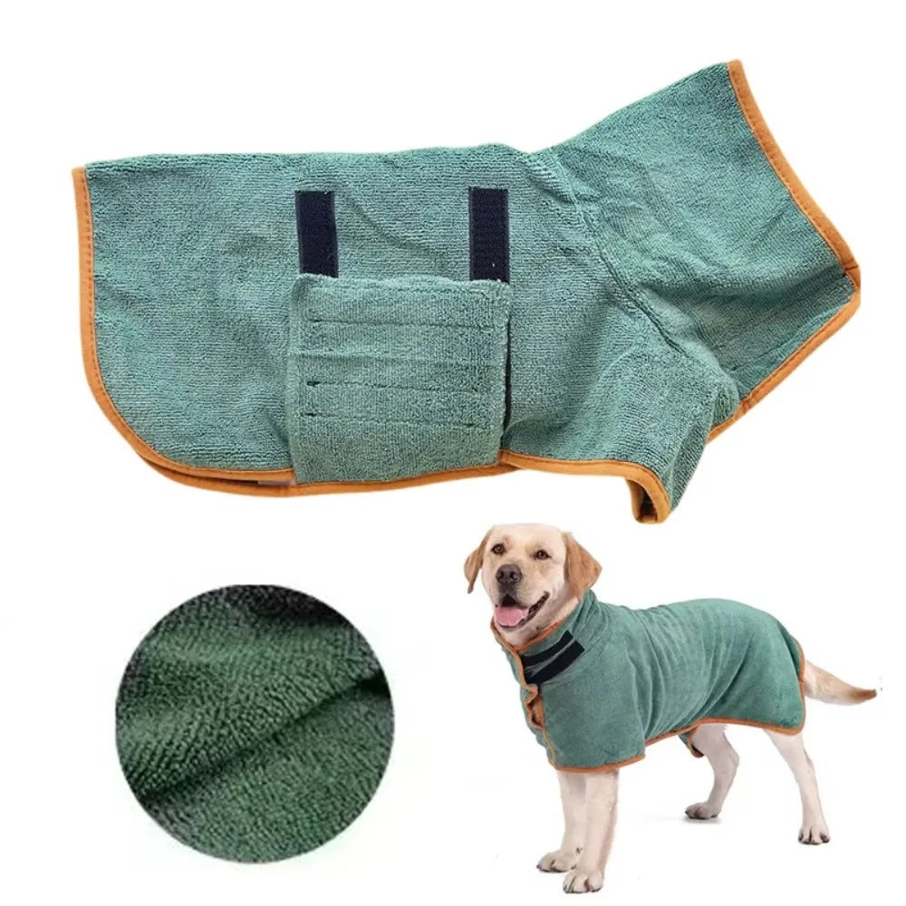 Roupão de Banho Absorvente para Pets – Secagem Rápida para Cães e Gatos