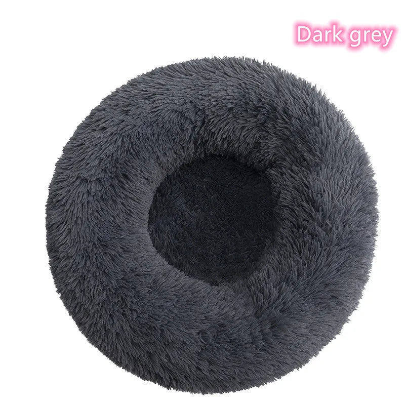 Cama Rosquinha Pelúcia Antiansiosa para Pets – Ultra Macia e Lavável (Inverno)