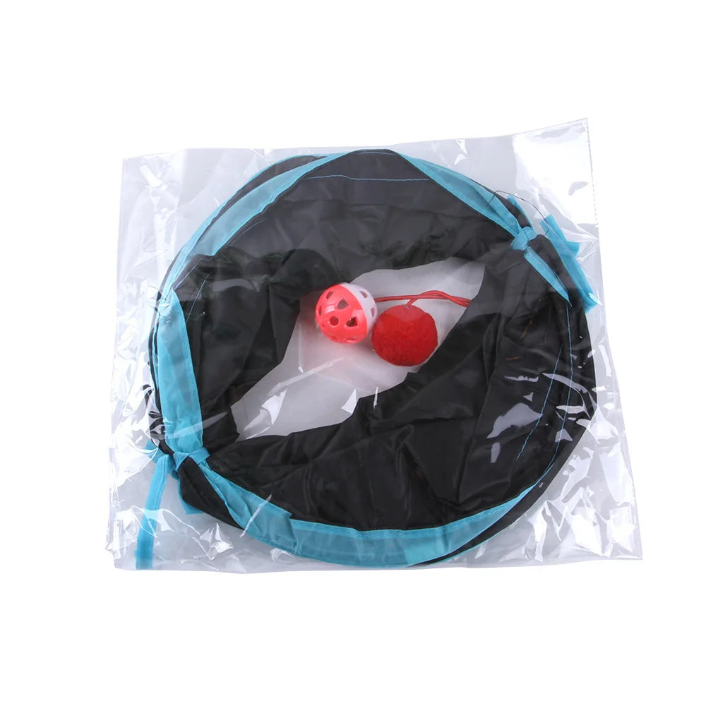 Túnel Dobrável para Gatos – Brinquedo Interativo em S/T para Uso Interno