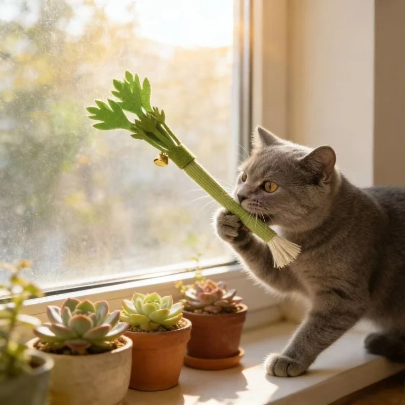 Brinquedo Molar de Catnip para Gatos – Palito Interativo para Limpeza dos Dentes