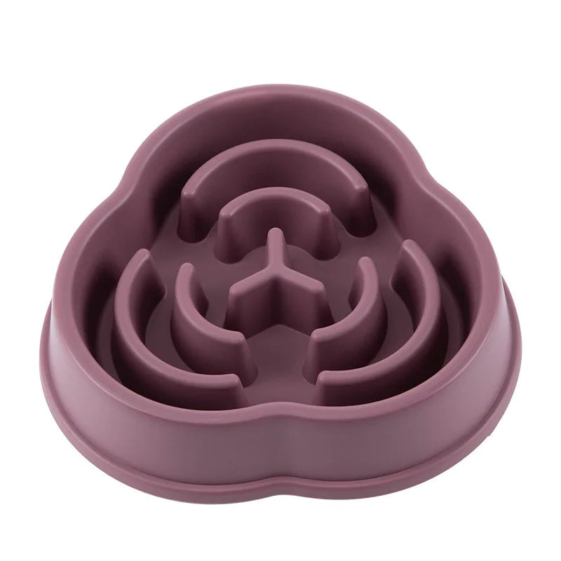Pote Slow Feeder Espessado para Pets – Tigela Redonda Anti-Engasgo com Base Antiderrapante