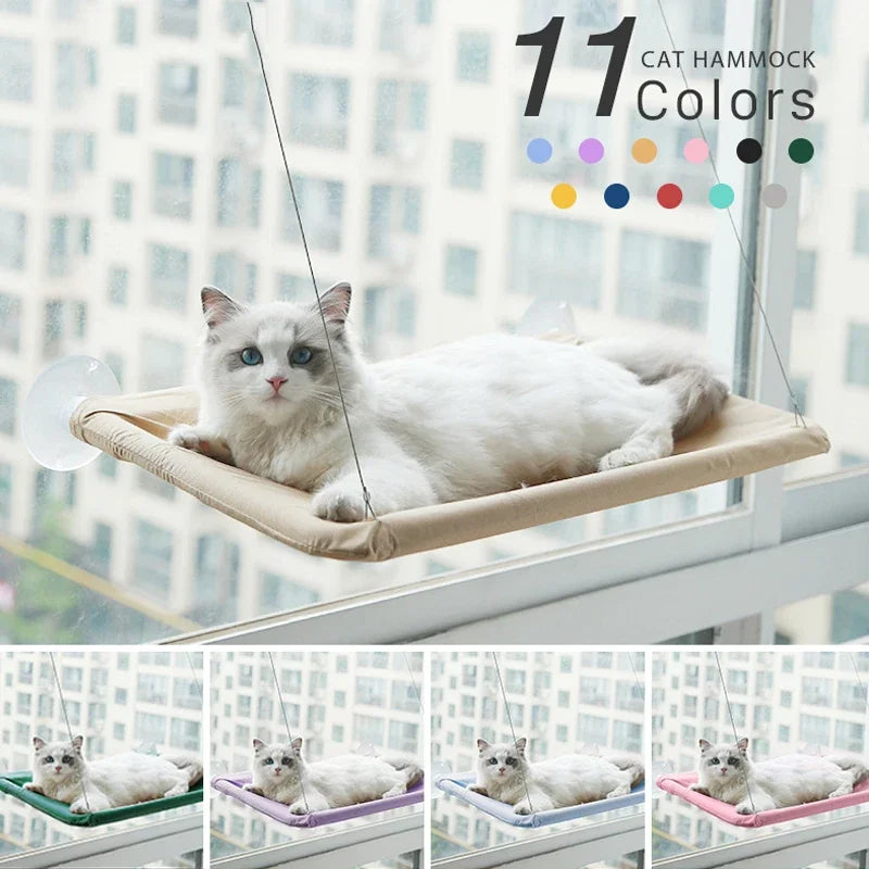 Rede Suspensa de Janela para Gatos – Cama Hammock com Fixação por Ventosa (até 20 kg)