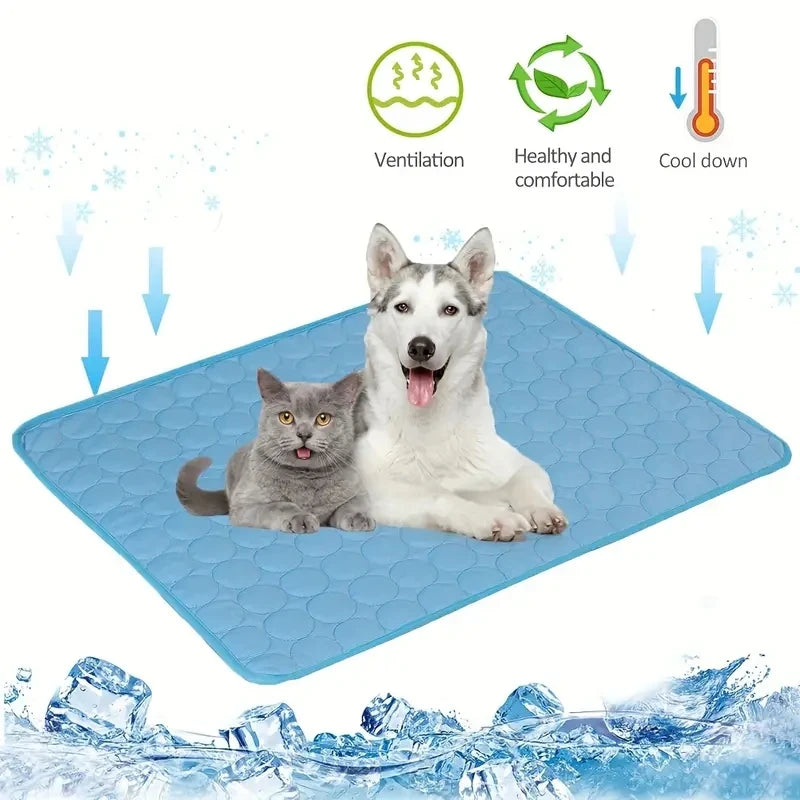 Tapete Refrescante para Pets – Colchonete Gelado de Verão para Cães e Gatos