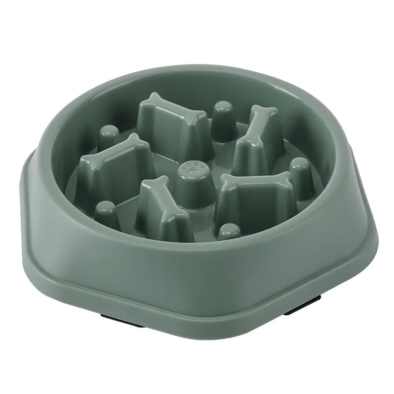 Pote Slow Feeder Espessado para Pets – Tigela Redonda Anti-Engasgo com Base Antiderrapante