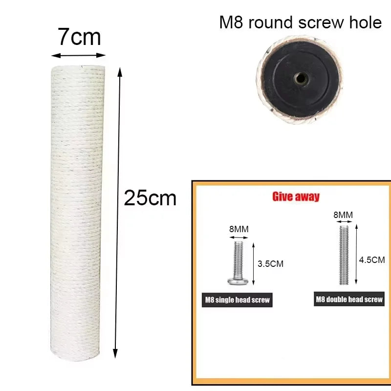 Poste Sisal Natural para Arranhador de Gatos – Reposição para Árvore e Estruturas DIY