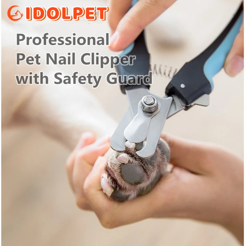 Cortador de Unhas Profissional para Pets – Tesoura em Aço Inox com Protetor de Segurança