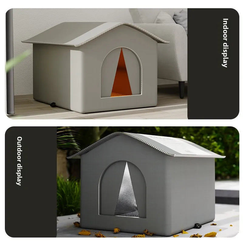 Abrigo Caverna Impermeável para Pets – Cama Casa Dobrável para Filhotes, Gatos e Cães