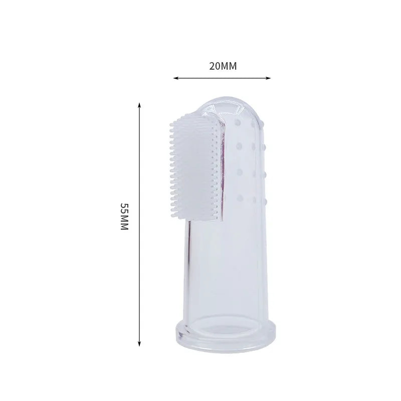Kit Dedal Escova Dental de Silicone para Pets – Higiene Bucal para Cães e Gatos em Casa