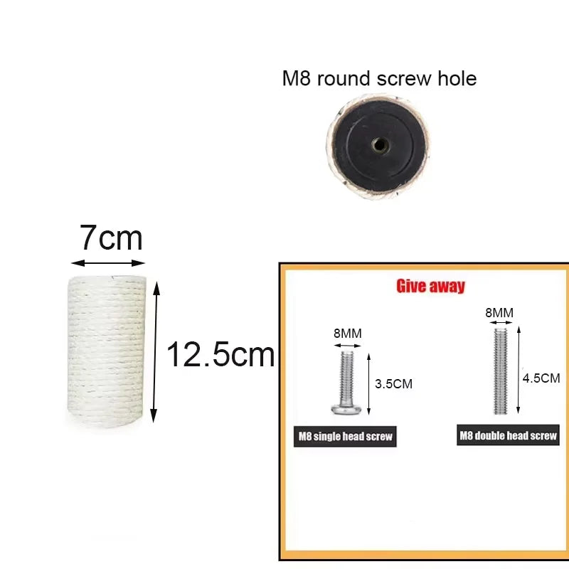 Poste Sisal Natural para Arranhador de Gatos – Reposição para Árvore e Estruturas DIY