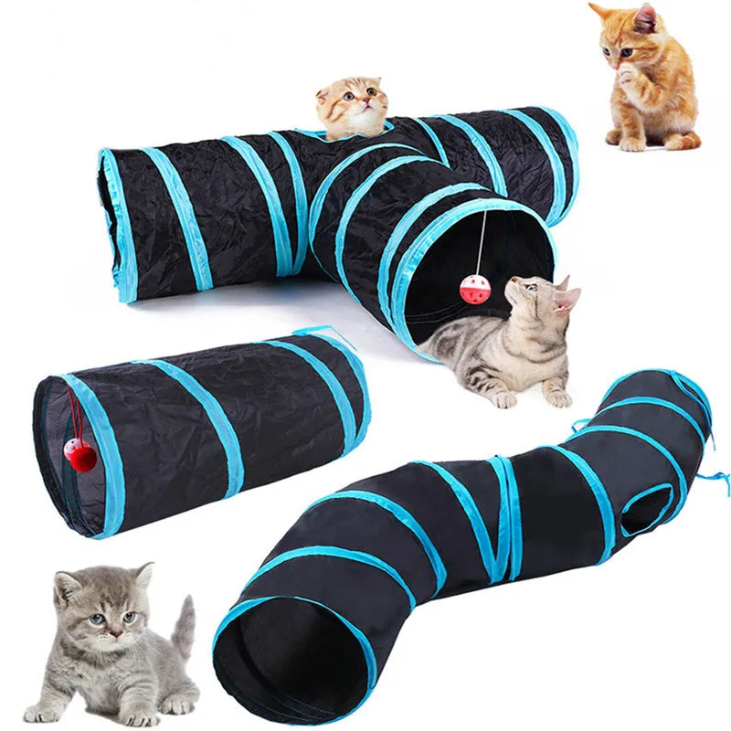 Túnel Dobrável para Gatos – Brinquedo Interativo em S/T para Uso Interno