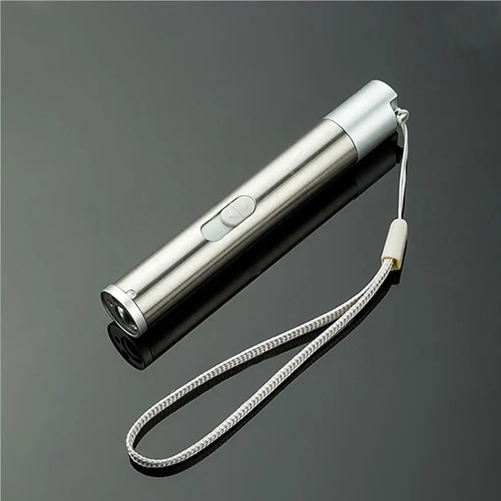 Caneta Laser 3 em 1 Recarregável via USB para Pets – Laser, Lanterna e UV