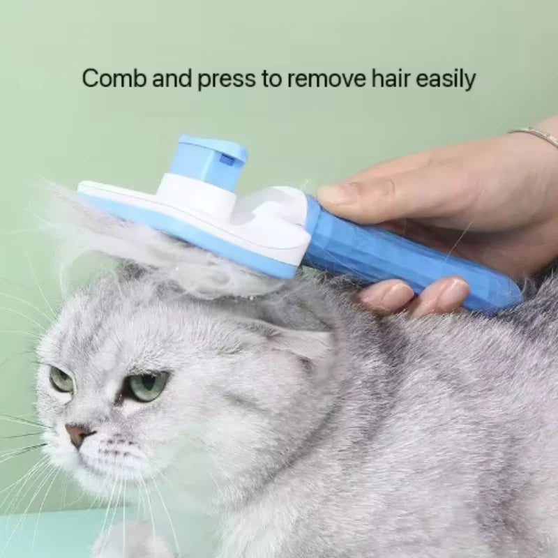 Escova Pente com Autolimpeza para Cães e Gatos – Remove Pelos com Massagem