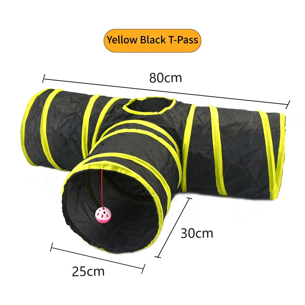 Túnel Dobrável para Gatos – Brinquedo Interativo em S/T para Uso Interno