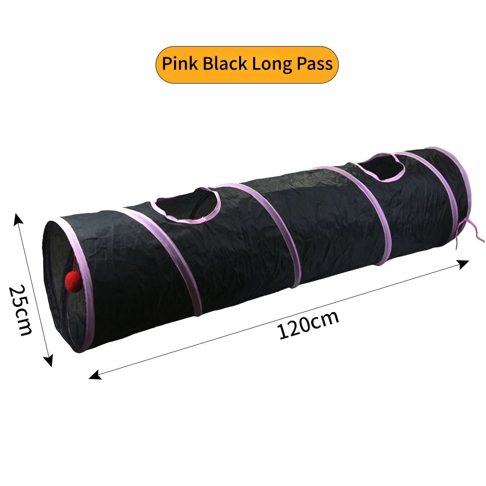Túnel Dobrável para Gatos – Brinquedo Interativo em S/T para Uso Interno