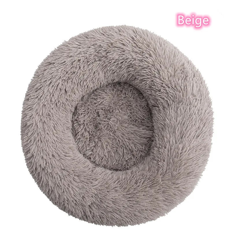 Cama Rosquinha Pelúcia Antiansiosa para Pets – Ultra Macia e Lavável (Inverno)