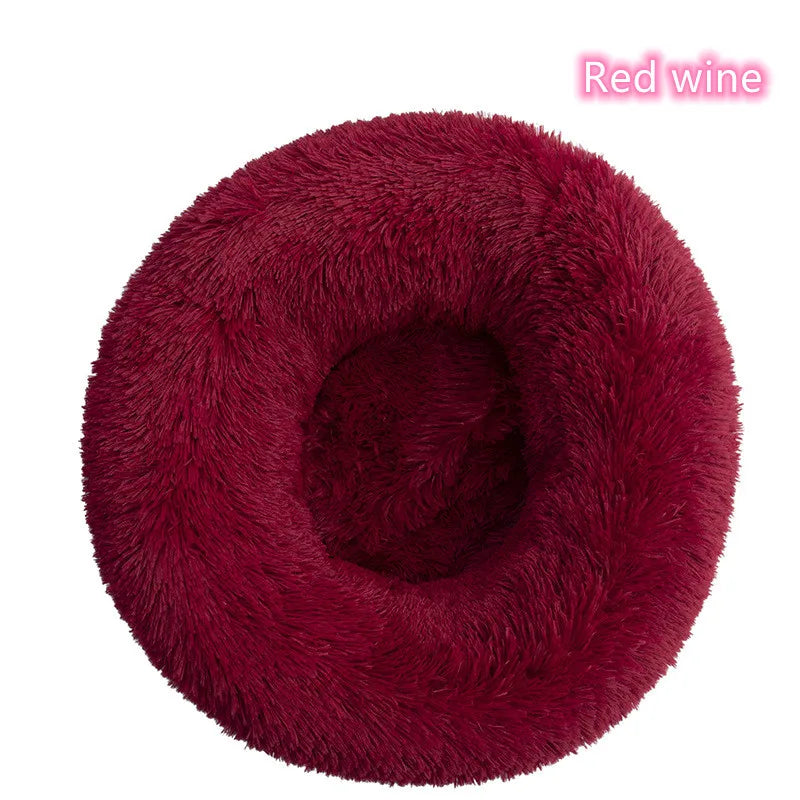 Cama Rosquinha Pelúcia Antiansiosa para Pets – Ultra Macia e Lavável (Inverno)