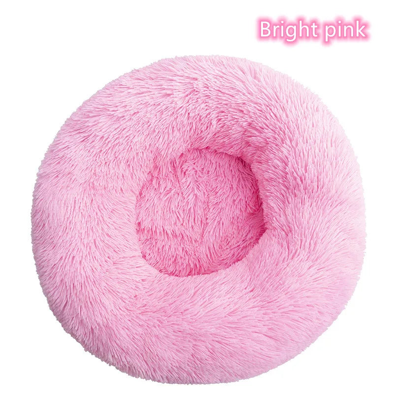 Cama Rosquinha Pelúcia Antiansiosa para Pets – Ultra Macia e Lavável (Inverno)