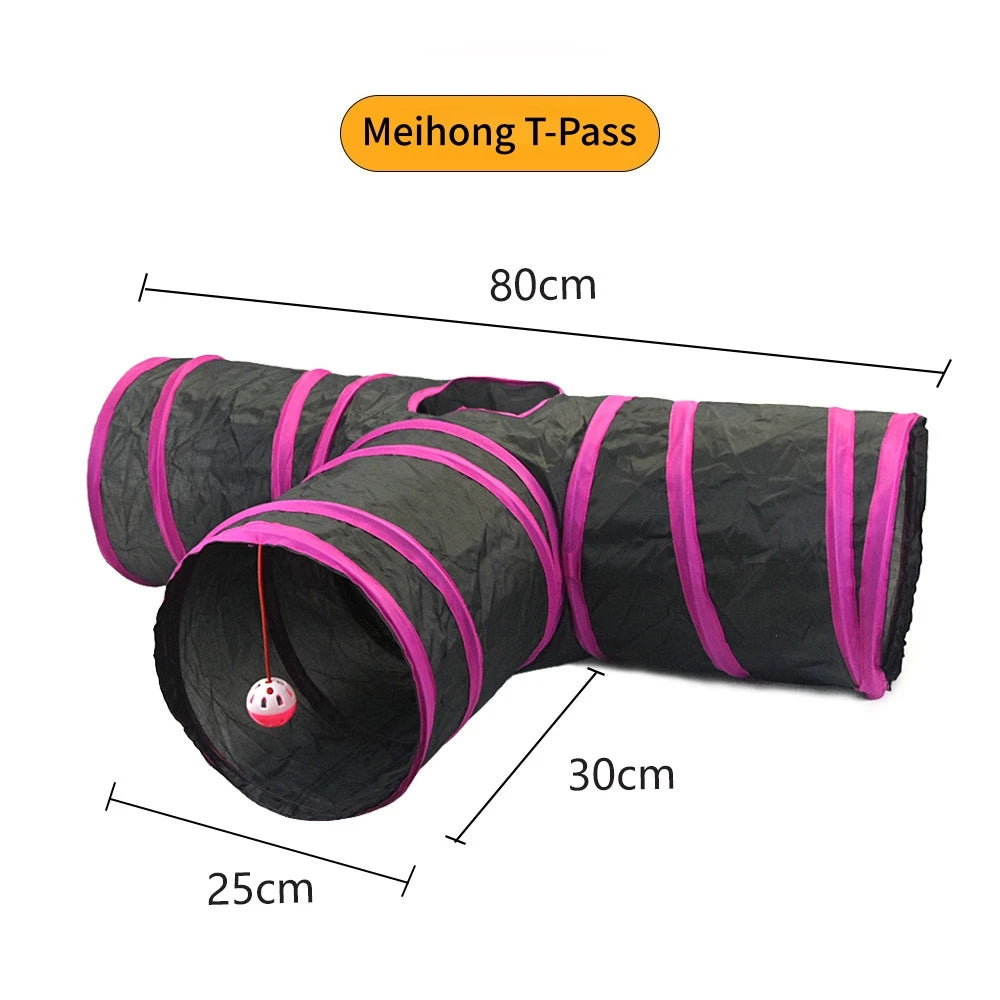 Túnel Dobrável para Gatos – Brinquedo Interativo em S/T para Uso Interno