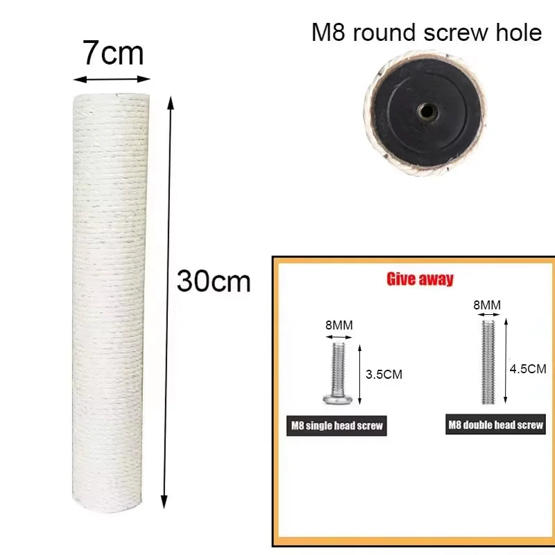 Poste Sisal Natural para Arranhador de Gatos – Reposição para Árvore e Estruturas DIY