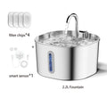 Bebedouro Elétrico Automático 2,2L para Pets – Fonte de Água em Aço Inox com Janela de Nível