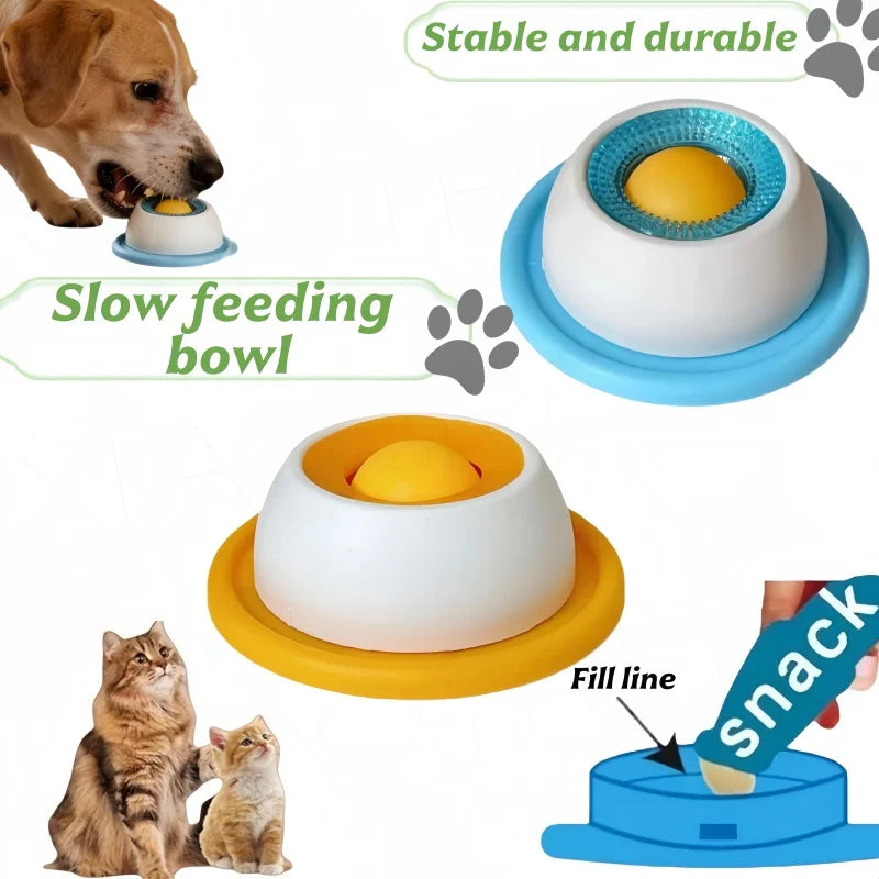 Tigela Slow Feeder para Cães e Gatos – Alimentação Lenta Antiderrapante com Catnip