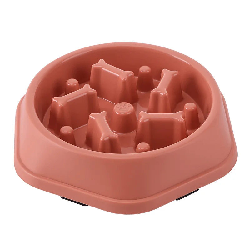 Pote Slow Feeder Espessado para Pets – Tigela Redonda Anti-Engasgo com Base Antiderrapante