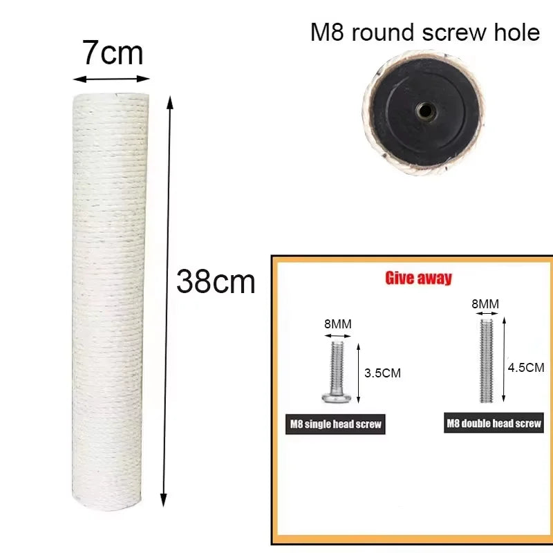 Poste Sisal Natural para Arranhador de Gatos – Reposição para Árvore e Estruturas DIY