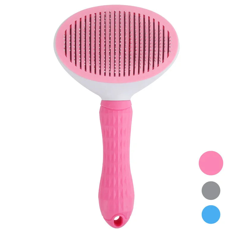 Escova Pente com Autolimpeza para Cães e Gatos – Remove Pelos com Massagem