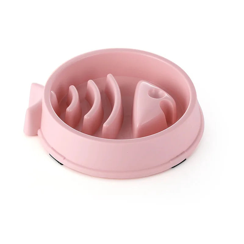 Pote Slow Feeder Espessado para Pets – Tigela Redonda Anti-Engasgo com Base Antiderrapante