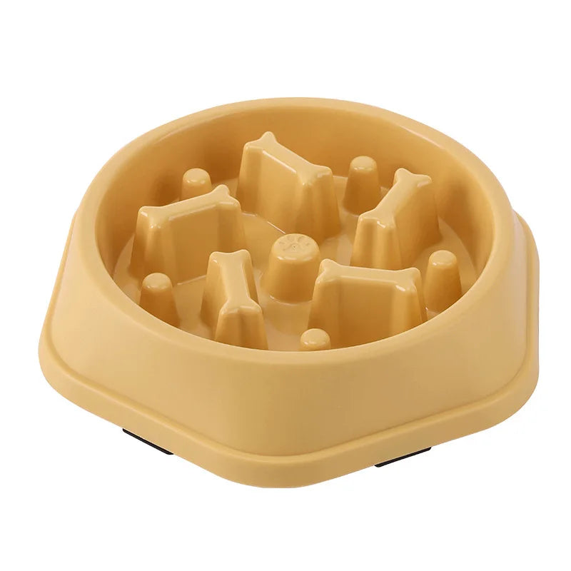 Pote Slow Feeder Espessado para Pets – Tigela Redonda Anti-Engasgo com Base Antiderrapante