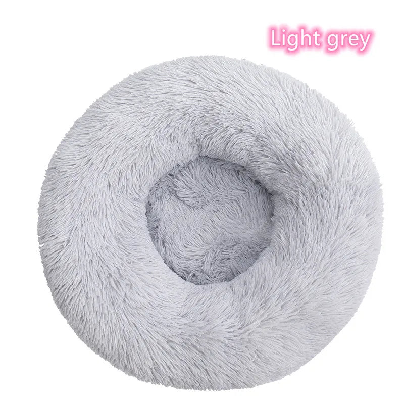Cama Rosquinha Pelúcia Antiansiosa para Pets – Ultra Macia e Lavável (Inverno)