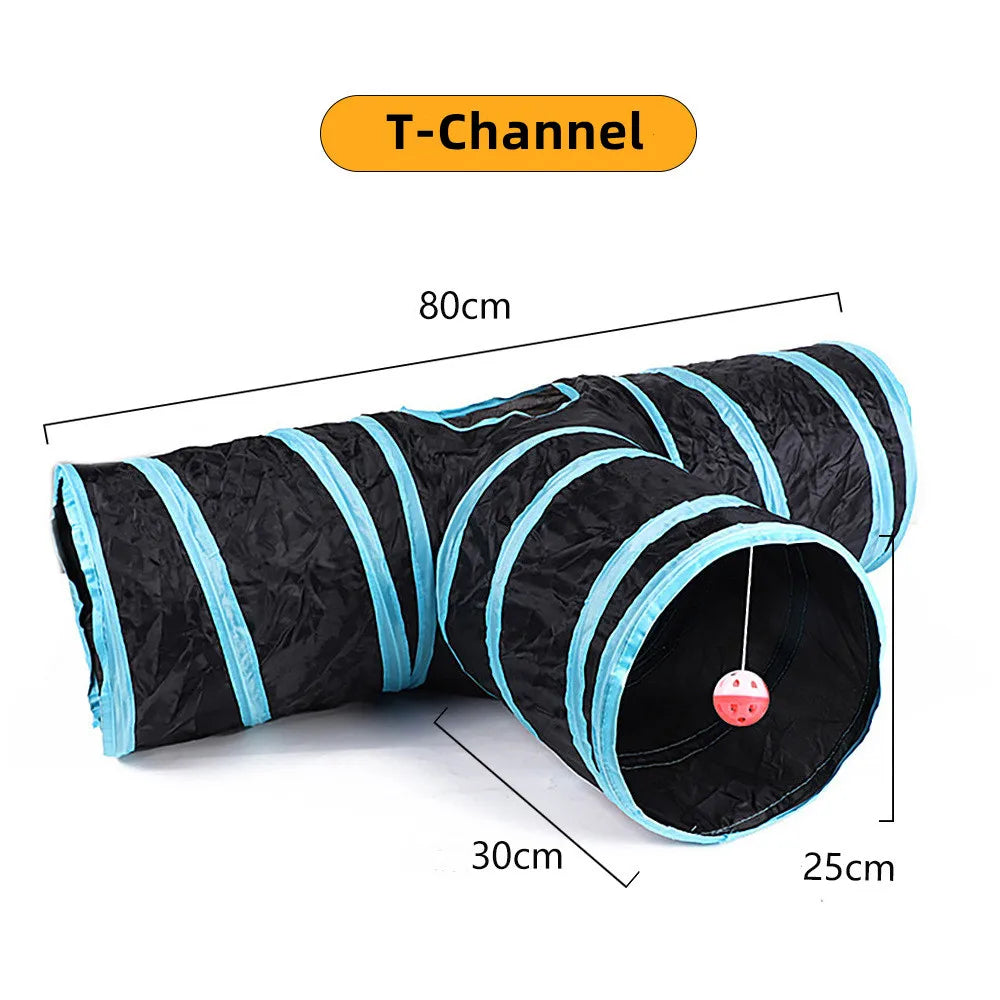 Túnel Dobrável para Gatos – Brinquedo Interativo em S/T para Uso Interno