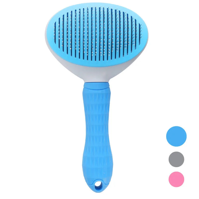 Escova Pente com Autolimpeza para Cães e Gatos – Remove Pelos com Massagem