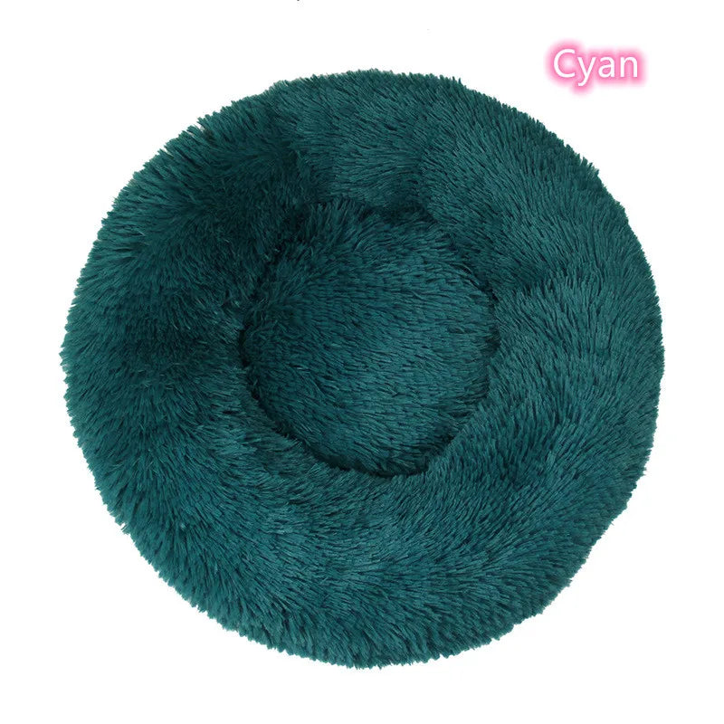 Cama Rosquinha Pelúcia Antiansiosa para Pets – Ultra Macia e Lavável (Inverno)