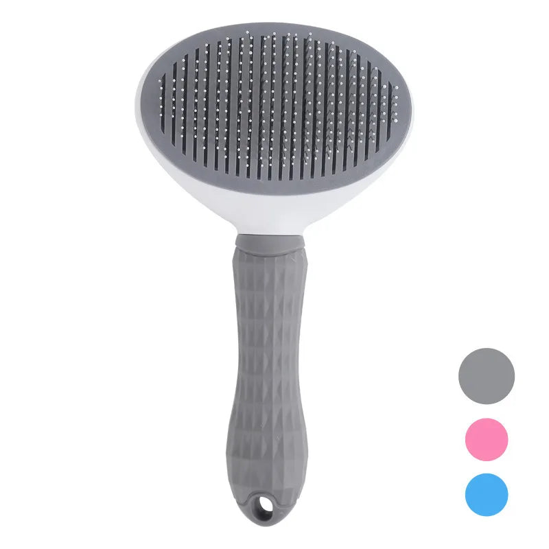 Escova Pente com Autolimpeza para Cães e Gatos – Remove Pelos com Massagem