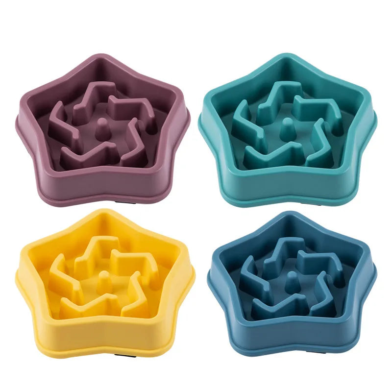 Pote Slow Feeder Espessado para Pets – Tigela Redonda Anti-Engasgo com Base Antiderrapante