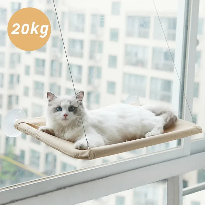 Rede Suspensa de Janela para Gatos – Cama Hammock com Fixação por Ventosa (até 20 kg)